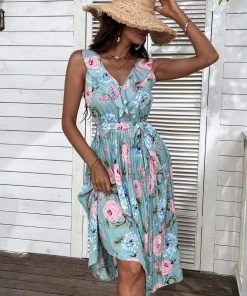BFZY NEW ARRIVALS UKE MIDI DRESS - BLUE FLORAL 10 BFZY NEW ARRIVALS UKE MIDI DRESS - BLUE FLORAL