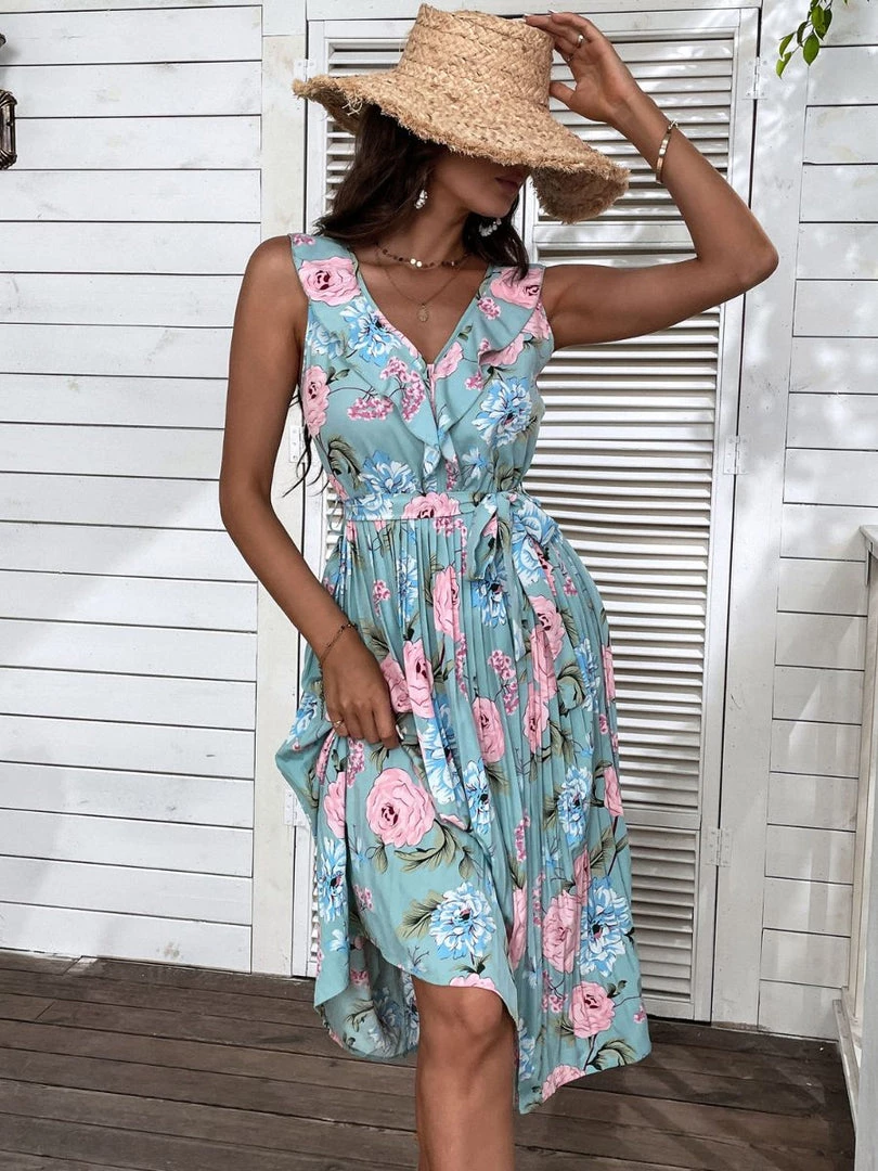 BFZY NEW ARRIVALS UKE MIDI DRESS - BLUE FLORAL 5 BFZY NEW ARRIVALS UKE MIDI DRESS - BLUE FLORAL