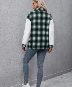 YBL Smaibulun | Plaid-Contrast Pocket Button-Up Jacket 19 YBL Smaibulun | Plaid-Contrast Pocket Button-Up Jacket