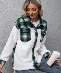 YBL Smaibulun | Plaid-Contrast Pocket Button-Up Jacket 18 YBL Smaibulun | Plaid-Contrast Pocket Button-Up Jacket