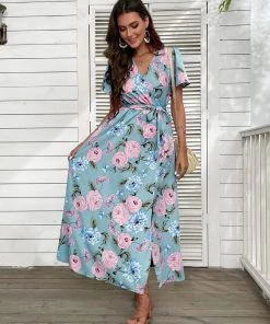 BFZY UKE FLORAL DRESS - BLUE PRINT 10 BFZY UKE FLORAL DRESS - BLUE PRINT