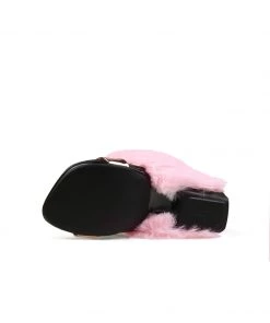 Jady Rose JadyRose | Faux Fur Strap Leather Wedge Sandal - Baby Pink 13 Jady Rose JadyRose | Faux Fur Strap Leather Wedge Sandal - Baby Pink