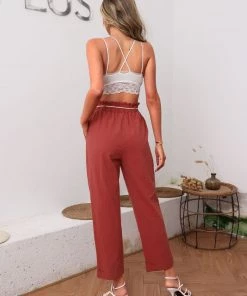 BFZY ALMA LINEN PANTS - RUST NEW ARRIVALS