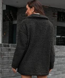 YBL Smaibulun | Black Asymmetrical Zip-Front Fleece Jacket 19 YBL Smaibulun | Black Asymmetrical Zip-Front Fleece Jacket