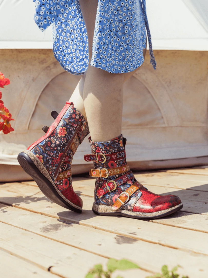 SOFFIA | DAISY PRINTED STRAPS LEATHER ANKLE BOOT NEW ARRIVALS 5 SOFFIA | DAISY PRINTED STRAPS LEATHER ANKLE BOOT NEW ARRIVALS