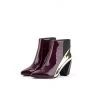 Jady Rose JadyRose | Claret Structural-Heel Contrast Patent Leather Ankle Boot