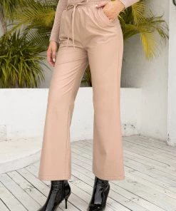 YBL Smaibulun | Drawstring Pocket Faux Leather High-Waist Crop Pants New In Clothing 22 YBL Smaibulun | Drawstring Pocket Faux Leather High-Waist Crop Pants New In Clothing