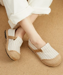 TC Cactus Rose |Stripe Strap-Accent Espadrilles Loafers - Women