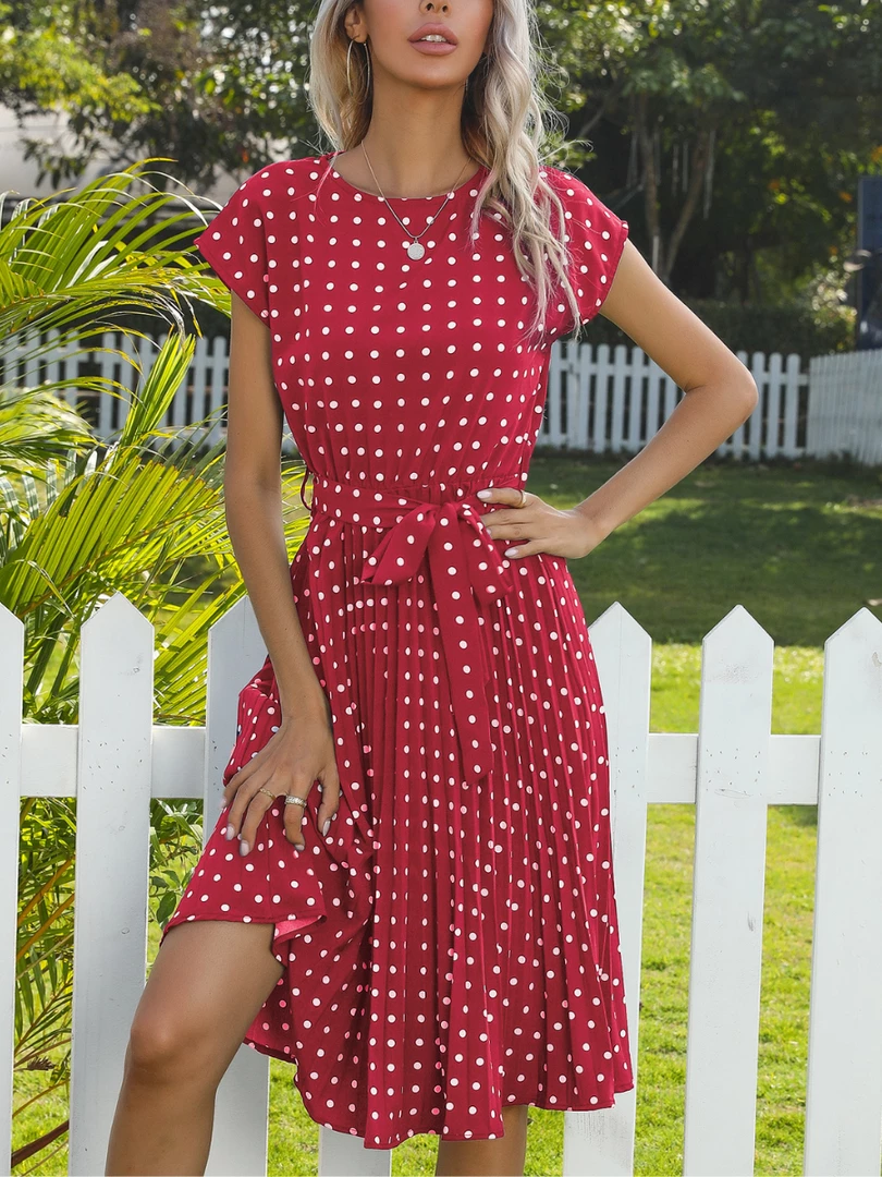 BFZY New In Clothing GIVEN SPOT DRESS - RED 1 BFZY New In Clothing GIVEN SPOT DRESS - RED