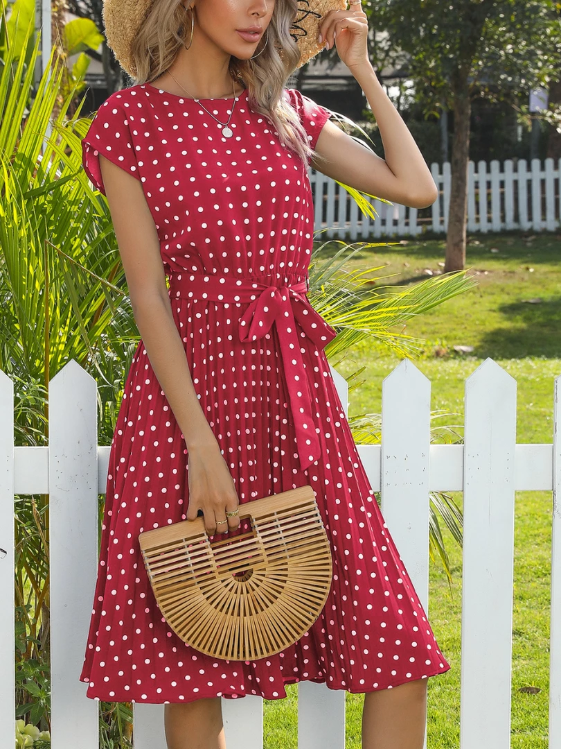 BFZY New In Clothing GIVEN SPOT DRESS - RED 4 BFZY New In Clothing GIVEN SPOT DRESS - RED