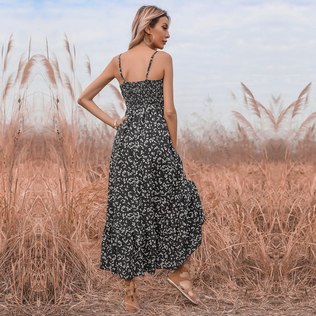 BFZY New In Clothing Smaibulun | Black Floral V-Neck Sleeveless Midi Dress 5 BFZY New In Clothing Smaibulun | Black Floral V-Neck Sleeveless Midi Dress