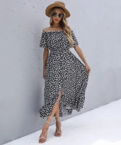 BFZY New In Clothing Smaibulun | Black Floral Off Shoulder Midi Dress 13 BFZY New In Clothing Smaibulun | Black Floral Off Shoulder Midi Dress