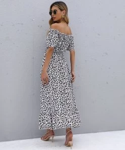 BFZY New In Clothing Smaibulun | Black Floral White Base Off Shoulder Midi Dress 15 BFZY New In Clothing Smaibulun | Black Floral White Base Off Shoulder Midi Dress