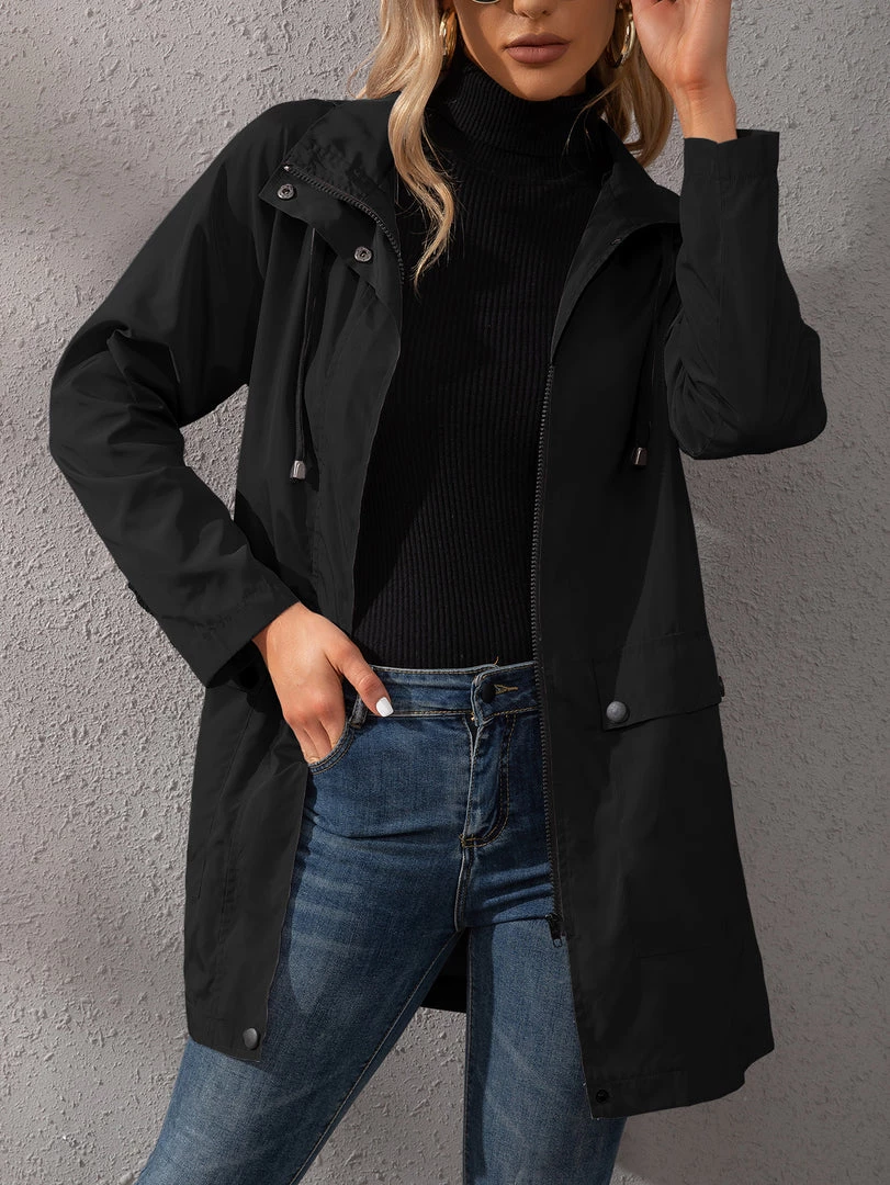 YBL New In Clothing Smaibulun | Pocket Snap-Up Hooded Windbreaker 4 YBL New In Clothing Smaibulun | Pocket Snap-Up Hooded Windbreaker