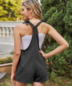 BBYS T-Black Front Pockets Linen Overalls - Black New In Clothing 9 BBYS T-Black Front Pockets Linen Overalls - Black New In Clothing