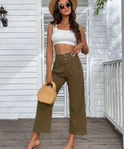 BFZY BACK IT LINEN PANTS - OLIVE