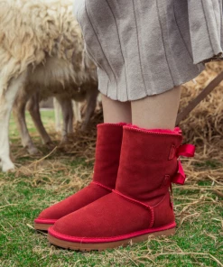XH NEW ARRIVALS SMAIBULUN UGG™ | Double-Bow Back Ribbon Suede Boots - Crimson 13 XH NEW ARRIVALS SMAIBULUN UGG™ | Double-Bow Back Ribbon Suede Boots - Crimson