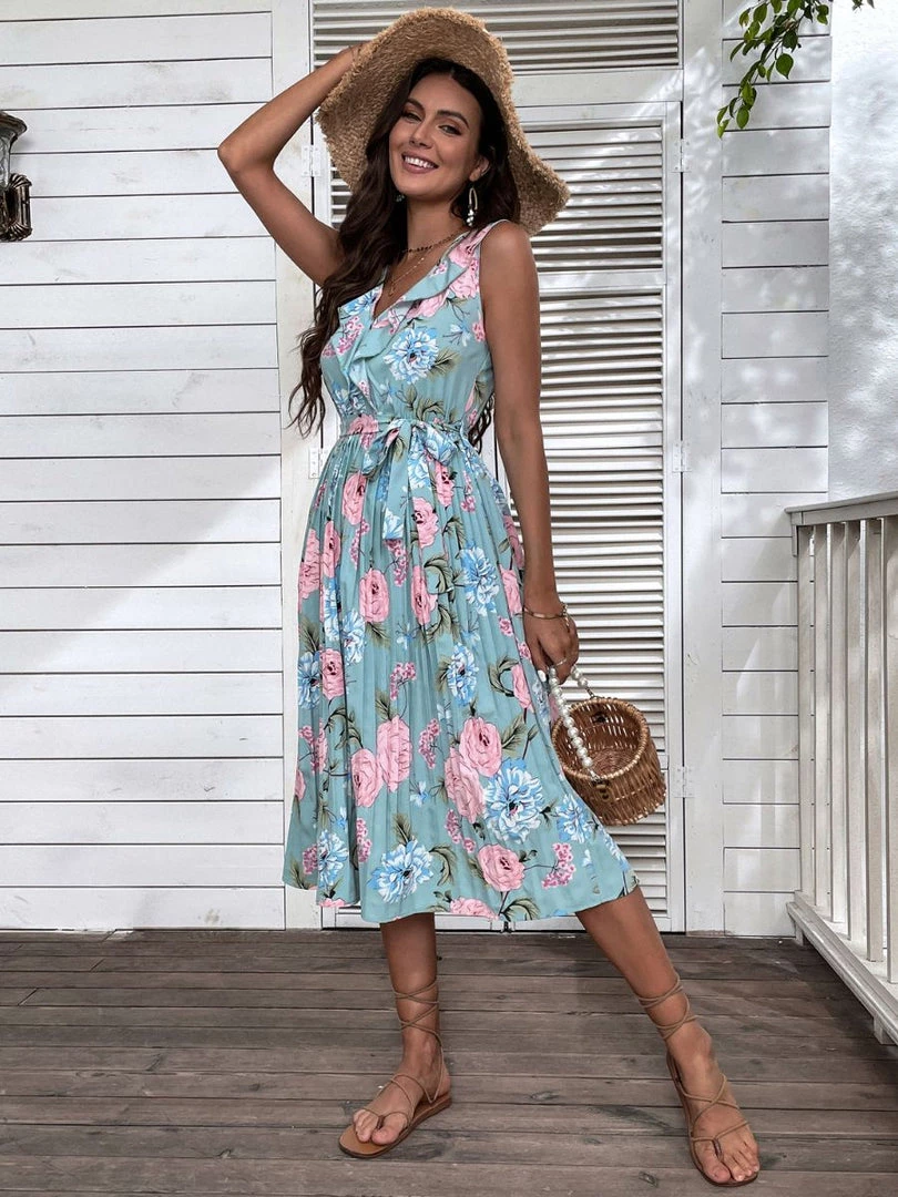BFZY NEW ARRIVALS UKE MIDI DRESS - BLUE FLORAL 6 BFZY NEW ARRIVALS UKE MIDI DRESS - BLUE FLORAL