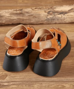 JF NEW ARRIVALS SOFFIA | YELLOW CUT-PUT STRAP LEATHER SANDAL