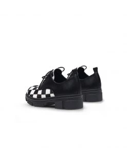 Jady Rose JadyRose | Chess Pattern Matte Leather Oxford New In Shoes