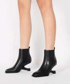 Jady Rose JadyRose | HARPER Elevator Heel Black Leather Chelsea Boot