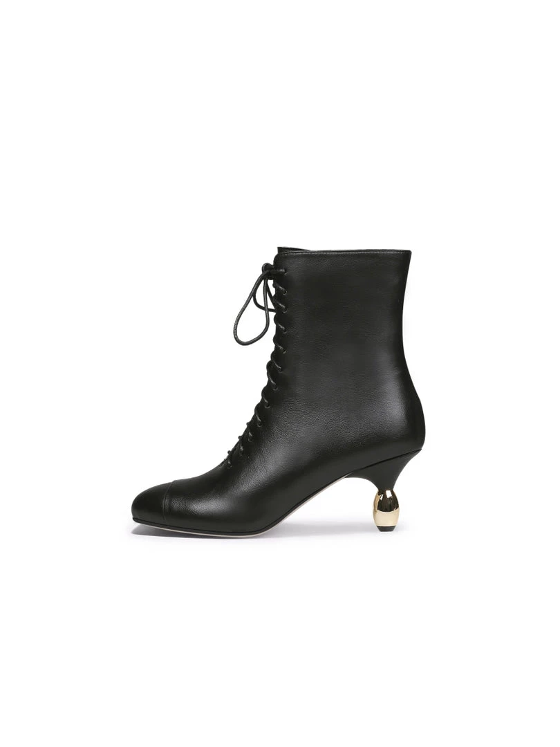 Jady Rose JadyRose | Golden Drop Heeled Black Bootie Ankle Boots 4 Jady Rose JadyRose | Golden Drop Heeled Black Bootie Ankle Boots