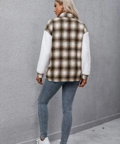 YBL Smaibulun | Plaid-Contrast Pocket Button-Up Jacket 14 YBL Smaibulun | Plaid-Contrast Pocket Button-Up Jacket