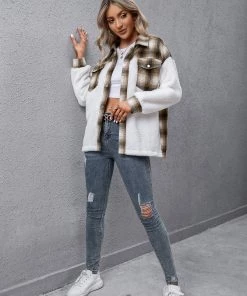 YBL Smaibulun | Plaid-Contrast Pocket Button-Up Jacket 13 YBL Smaibulun | Plaid-Contrast Pocket Button-Up Jacket