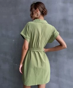 BFZY NEW ARRIVALS CRESSIDA LINEN Dress - Army Green 11 BFZY NEW ARRIVALS CRESSIDA LINEN Dress - Army Green