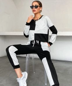 BFZY KYLA COTTON BLEND SET - BLACK GREY NEW ARRIVALS