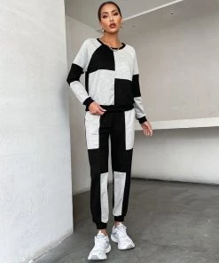 BFZY KYLA COTTON BLEND SET - BLACK GREY NEW ARRIVALS