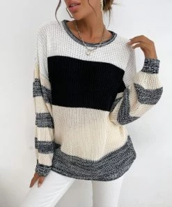 MY Smaibulun | Black Grey Stripe Block Sweater 17 MY Smaibulun | Black Grey Stripe Block Sweater
