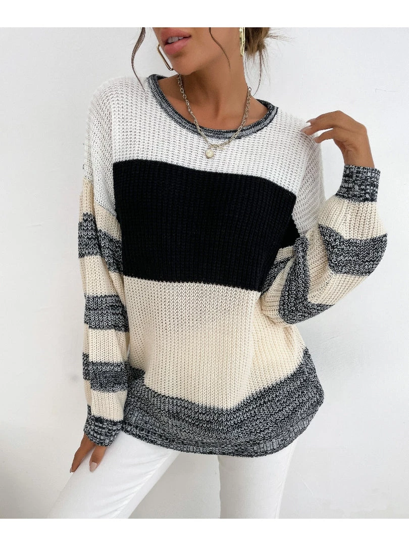 MY Smaibulun | Black Grey Stripe Block Sweater 9 MY Smaibulun | Black Grey Stripe Block Sweater