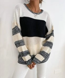 MY Smaibulun | Black Grey Stripe Block Sweater 12 MY Smaibulun | Black Grey Stripe Block Sweater