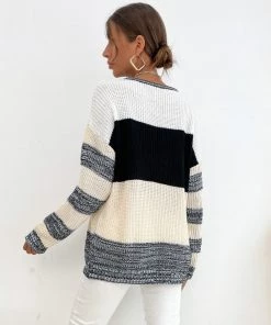 MY Smaibulun | Black Grey Stripe Block Sweater 15 MY Smaibulun | Black Grey Stripe Block Sweater