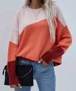 MY Smaibulun | ELMA Knit Jumper - Orange Block
