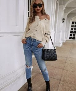 MY Smaibulun | Front And Back Wearable Knit Cardigan - Beige