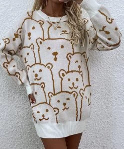 MY Smaibulun Doll | Cream Smiley Polar Bear Knit Sweater Dress 11 MY Smaibulun Doll | Cream Smiley Polar Bear Knit Sweater Dress