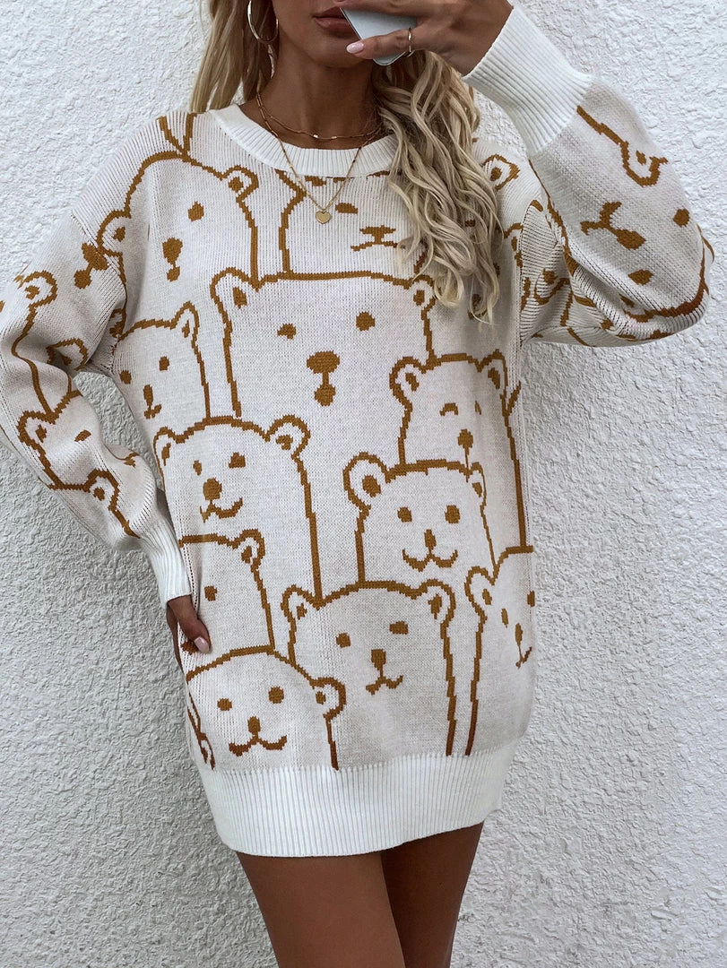MY Smaibulun Doll | Cream Smiley Polar Bear Knit Sweater Dress 5 MY Smaibulun Doll | Cream Smiley Polar Bear Knit Sweater Dress