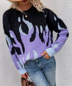 MY New In Clothing Smaibulun | Violet Flame Black Knit Sweater