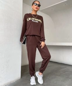 BFZY CALIFORNIA MALIBU LOUNGEWEAR SET - CHOCOLATE NEW ARRIVALS