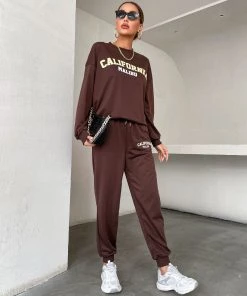 BFZY CALIFORNIA MALIBU LOUNGEWEAR SET - CHOCOLATE NEW ARRIVALS