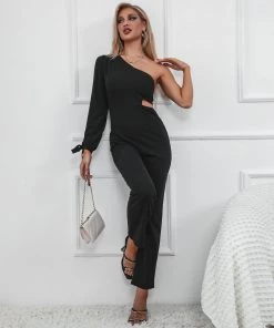 BFZY CUTOUT ASYMMETRICAL BLACK JUMPSUIT NEW ARRIVALS 9 BFZY CUTOUT ASYMMETRICAL BLACK JUMPSUIT NEW ARRIVALS