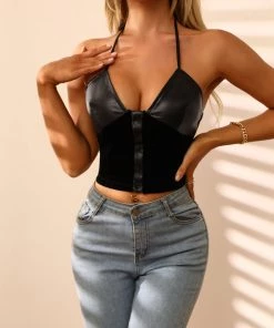 BFZY PALLADIA PU BLEND CORSET - BLACK NEW ARRIVALS