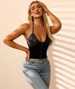 BFZY PALLADIA PU BLEND CORSET - BLACK NEW ARRIVALS