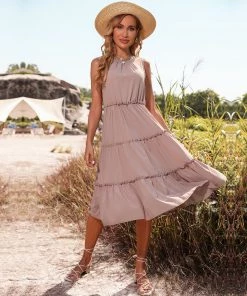 BFZY SONIYA DRESS - BEIGE NEW ARRIVALS