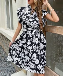BFZY ALMIRA DRESS - BLACK PRINT