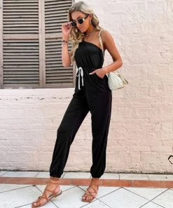 BFZY ZANIYA COTTON BLEND JUMPSUIT - BLACK