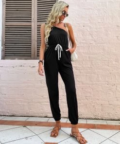 BFZY ZANIYA COTTON BLEND JUMPSUIT - BLACK