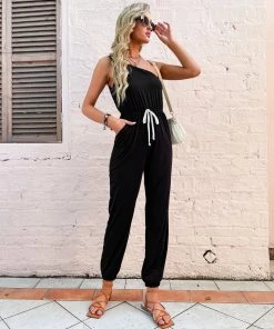 BFZY ZANIYA COTTON BLEND JUMPSUIT - BLACK